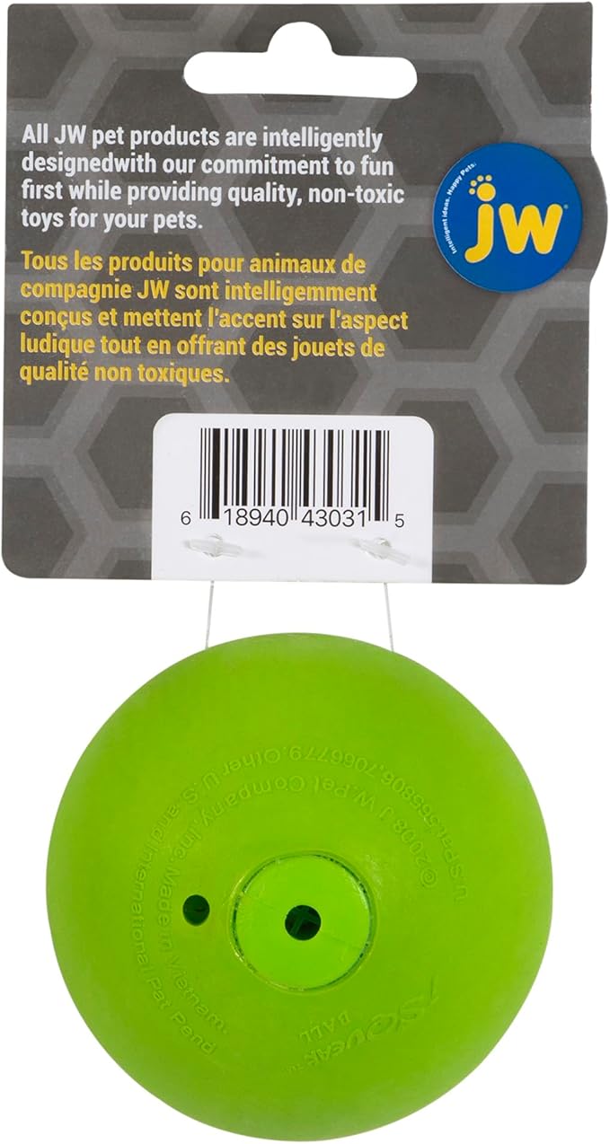 JW iSqueak Ball Durable Natural Rubber Dog Toy (Assorted Colors)
