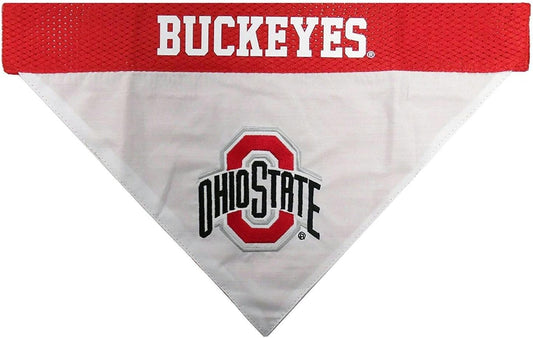 Pets First Collegiate Pet Accessories, Reversible Bandana, Ohio State Buckeyes, Large/X-Large