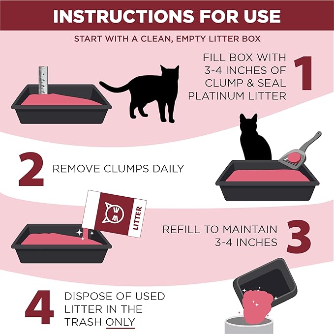 ARM & HAMMER Clump & Seal Platinum Cat Litter, Multi-Cat Clumping Litter Forms Rock-Hard Clumps, Powerful Odor Eliminators with Baking Soda, 14-Day Odor Control, 37 lbs