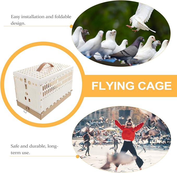 SEWACC Foldable Plastic Pigeon Cage with Handle Portable Pet Nest House for Training and Transportation Smooth Surface Easy Assembly and Storage for Racing and Domestic Birds