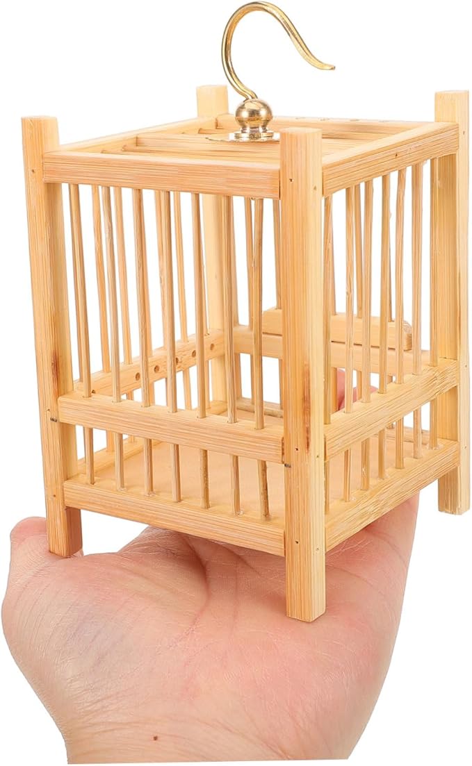 Mini Cricket Habitat Bamboo Mesh Cage Portable Storage Box for Observation