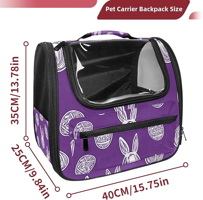 Rabbits Easter Eggs (2) Pet Travel Carrier Soft Sided Portable Bag for Cats, Small Dogs, Kittens or Puppies