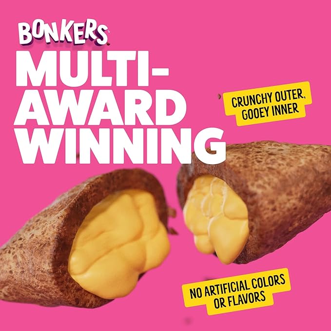 Bonkers Bites, Catnip and Chick 'N' Cheddar Flavor, Crunchy and Soft Texture Snacks, Low Calorie Healthy Treats, No Artificial Flavors, Perfect for Playtime Training Rewards, 2 Pack of 16 oz Tub