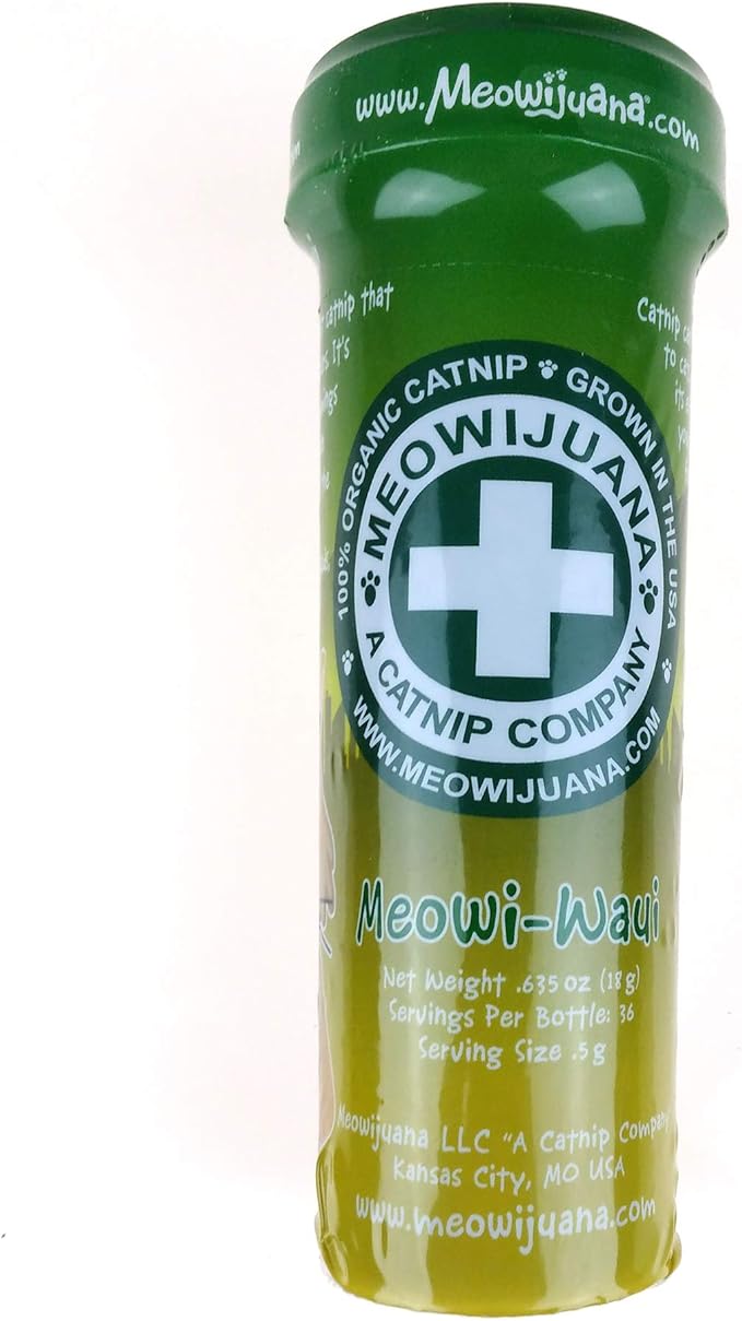 Meowijuana Meowi-Waui | Bud Shake and Catnip Blend | Large Bottle High Potency Blend | Premium Hand Harvested North American Catnip