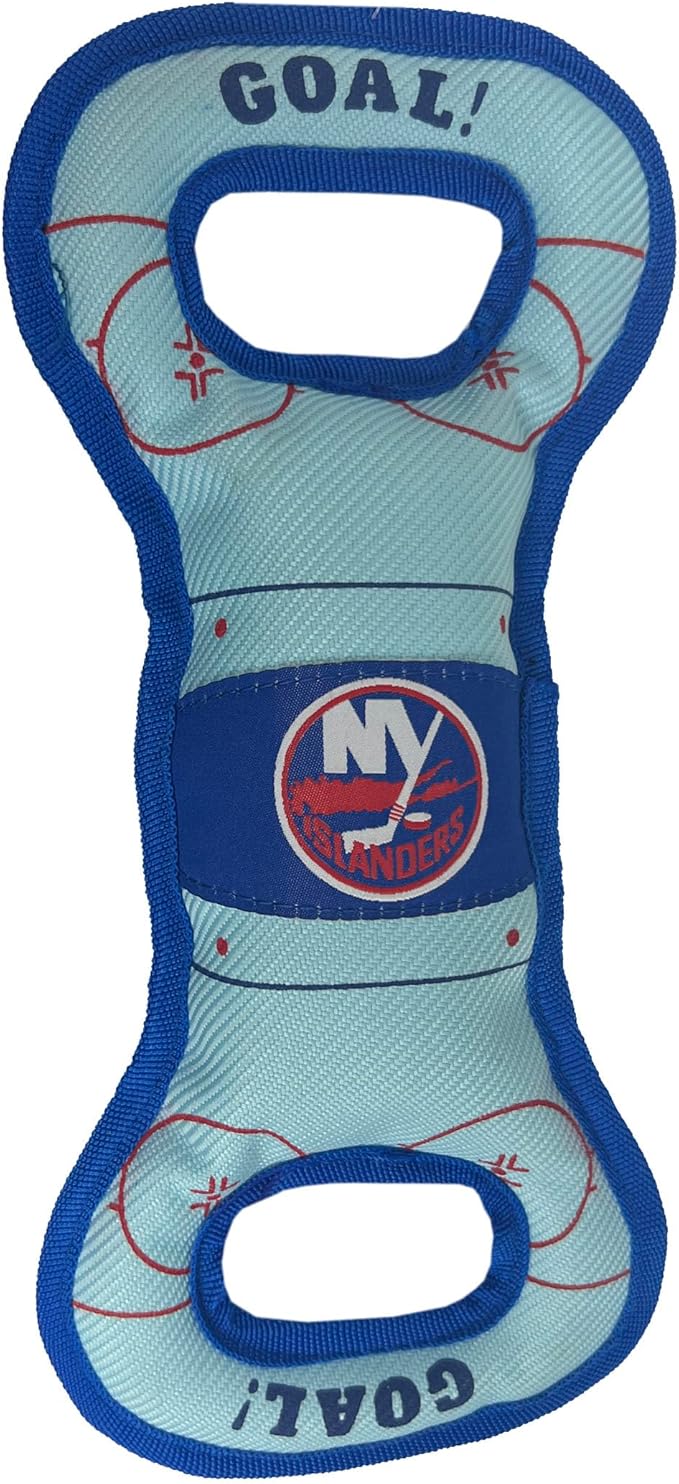 Pets First NHL New York Islanders Hockey Field Dog Tug Fetch Squeak Chew Toy, One Size