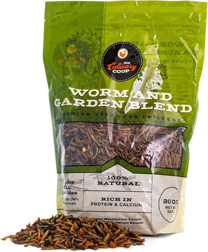 Fluker's Culinary Coop All Natural Worm and Garden Blend, Premium Treat for Chickens, 20 oz