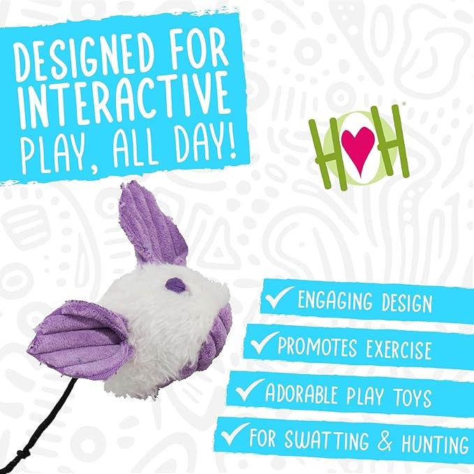 HuggleKats Cat Toys - Kitten Toys for Bored Indoor Cats, Perfect for Moving, Exercise, Biting & Chewing - Dust Bunnies (3 Pack)