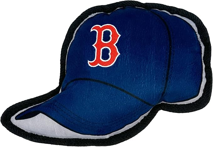 Pets First MLB Boston RED SOX Baseball Cap Tough Toy for Dogs, Best MLB Dog Toy with Team Logo