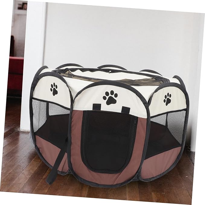 POPETPOP Dog Playpen Roof Portable Pet Tent House for Indoor Outdoor Use Large Capacity Octagonal Design Secure Locking Mechanism for Large Dogs and Cats