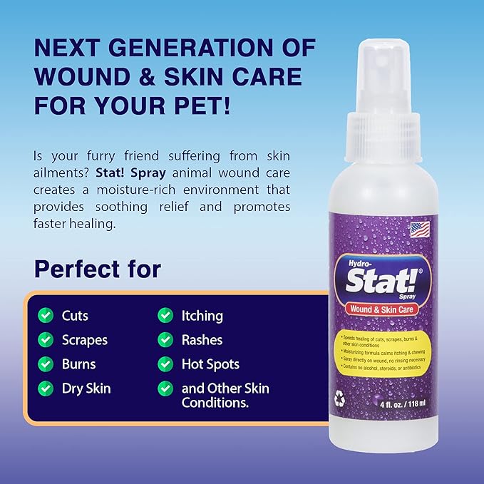 Pet Wound & Skin Care | First-Aid Treatment for Dogs, Cats, Horses | Natural Plant Based Ingredients | Speeds Healing of Cuts, Burns, Hot Spots, Skin Allergies | Soothing Anti-Itch Formula