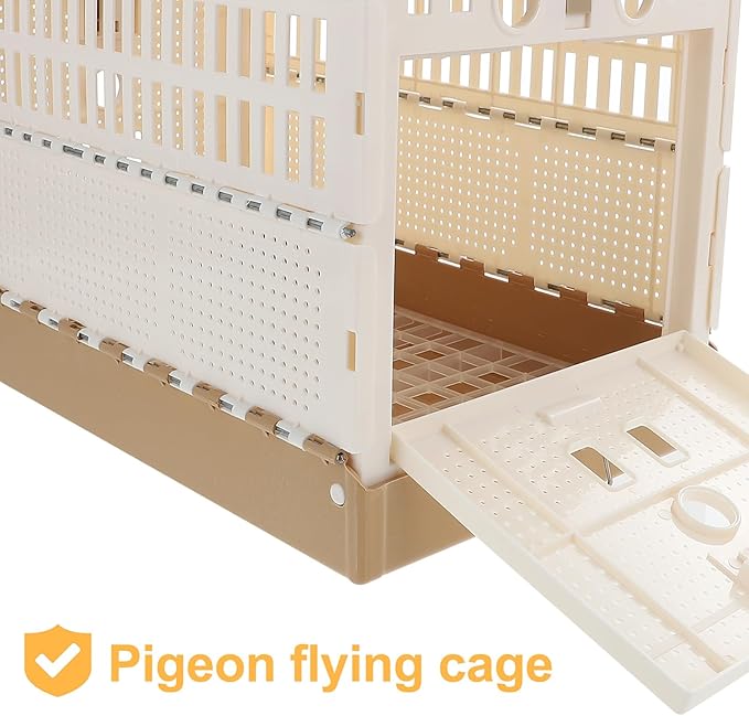 Gadpiparty Portable Folding Pigeon Training Cage with Triple Entry Breathable ABS Pet Transport Nest for Small Pets Like Birds Rabbits and Kittens Space-Saving Design with Comfortable Handle