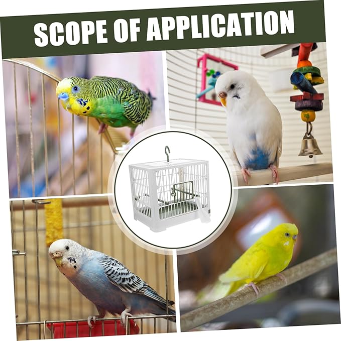 Hemoton Portable Bird Travel Cage for Parrots Compact Foldable Carrier with Stand for Parakeets and Small Birds Easy to Breathable Design with Ventilation
