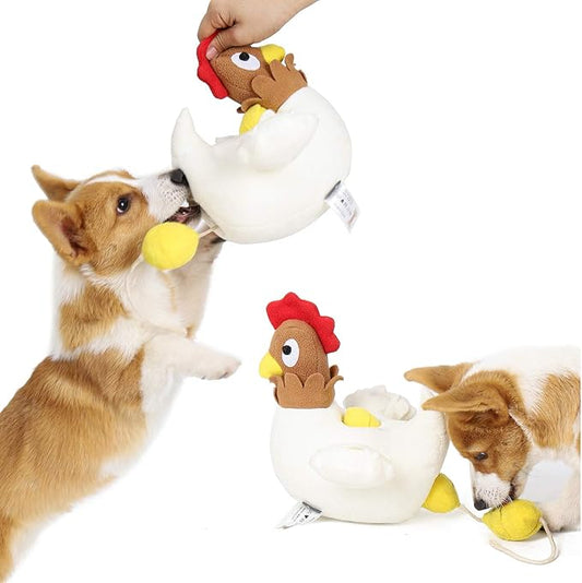 Pet Snuffle Mat for Dogs Cats Boredom, Dog Educational Sound Toys, Interactive Feed Game Toys, Encourages Natural Foraging Skills for Cats Dogs, Stress Relief, be Smarter (Hen Lay Eggs)