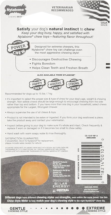 Nylabone Original Bone Dog Chew Toy [Set of 2] Size: Petite