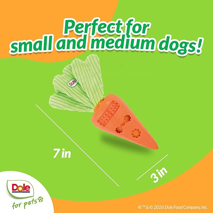 Dog Puzzle Toy with Crinkle Squeak Insert, Dog Enrichment Toys, Carrot Dog Treat Toy, Great Mental Stimulation for Dogs