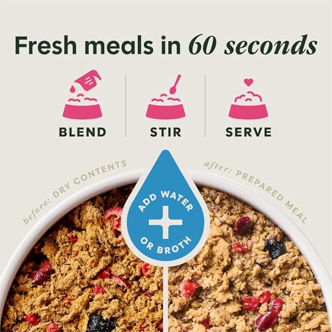 Instinct FreshDried Meal Blends, Freeze Dried Dog Food, Grain Free - Beef & Wild Berries Blend, 3 oz. Bag (Pack of 2)