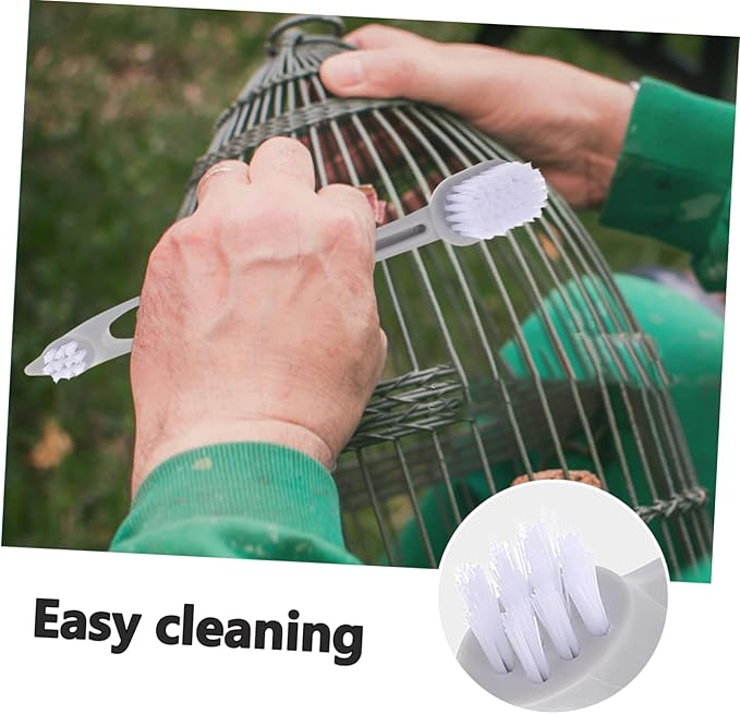 Toyvian 3pcs Bird Cage Cleaning Brush with Dual Gentle Bristles for Cleaning of Bird Cages and Material Accessory