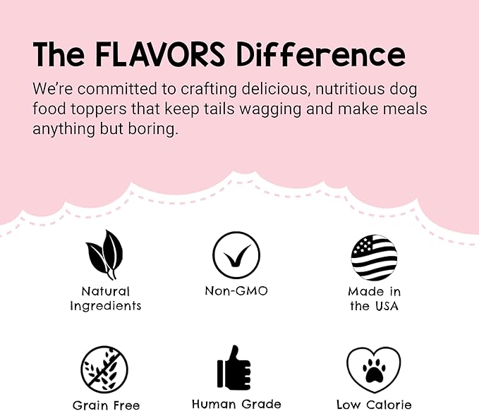 BEAUMONT BASICS Flavors Food Topper for Dogs - Red Meat Recipe with Beef Bone Broth - Natural, Grain Free - Kibble Seasoning & Hydrating Treat Mix for Picky Dog/Puppy, 6.0oz