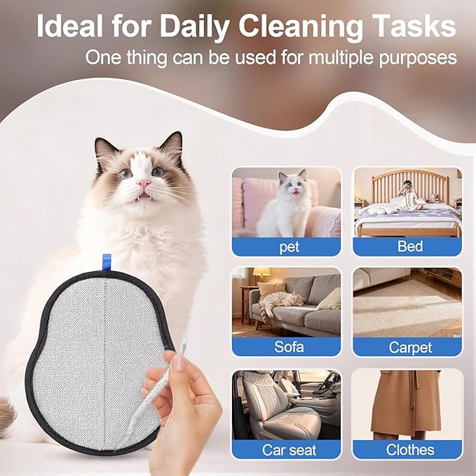 Newly Upgraded Pet Hair Removal Glove for Cats & Dogs,Reusable Electrostatic Pet Hair Gloves,Pet Hair Remover Tool for Clothing, Couch, Carpet, Car Seat (Blue)