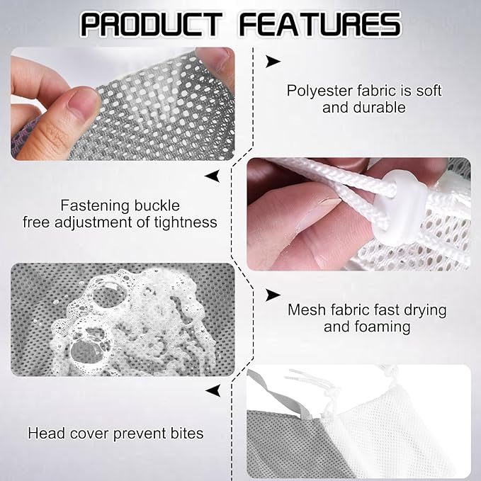Cat Mesh Bathing Bag, Adjustable Cat Bath Bag with Nail Clipper, Bath Brush, Nail File & Comb, Anti-Scratch Shower Bag for Pet Grooming, Bathing & Restraint, Durable Washing Bag for Cats