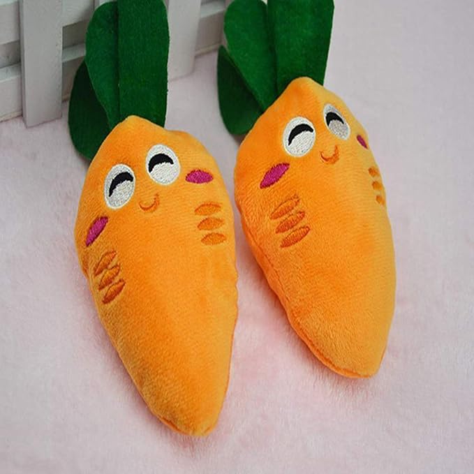 Bluelanss Soft Puppy Pet Supplies Cute Carrot Plush Chew Squeaker Sound Squeaky Toys for Dog Cat Birthday Xmas Gifts (Orange)