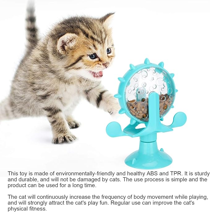 GLOGLOW Interactive Feeder – Adjustable Treat Dispensing Cat Toy, Slow Feeder for Digestion, BPA-Free Plastic, Lightweight & Dishwasher Safe, Blue