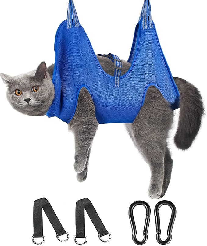 FEEGO Pet Grooming Hammock & Sling for Small Dogs & Cats - Trimming Nails & Ear/Eye Care, Harness for Grooming, Sling for Cats & Dogs