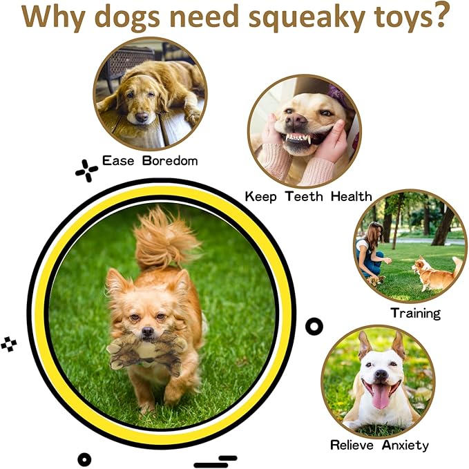 JKW Pet Dog Toys, Plush & Stuffed Rabbit Toys, Squeaky Puppy Cute Toys, Small & Medium Dog Chew Toy, 8.5 Inch