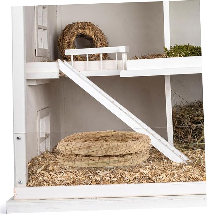 Abaodam 5pcs Rabbit Straw Nest Bed Small Animal Bedding Birdcage Accessories Home Decor