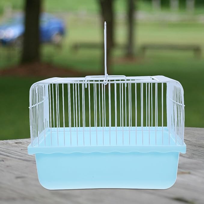 Yardwe Portable Bird Travel Cage Lightweight Plastic Carrier for Parakeets Lovebirds and Small Animals Durable Material for Travel and Comfortable Living Environment