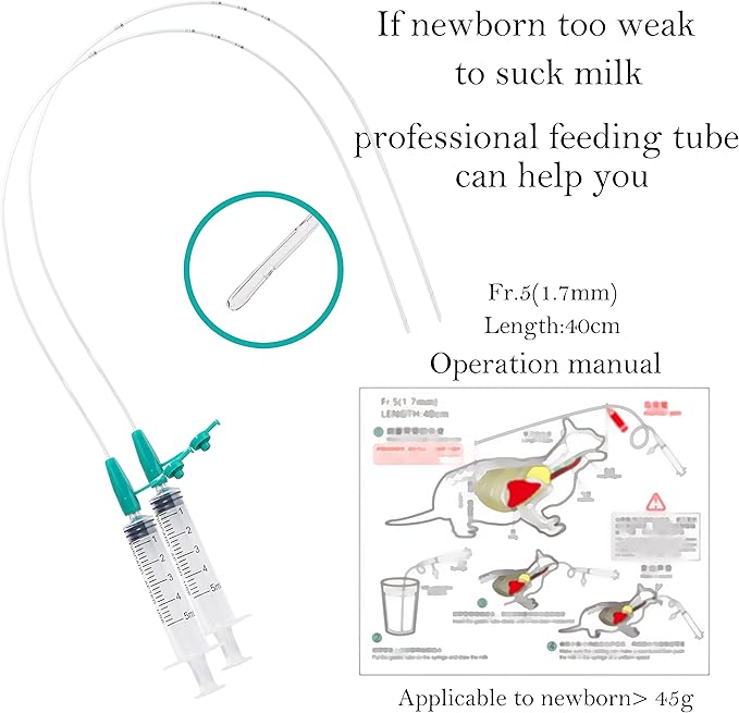 Doggiema Breeding kit Suitable for Newborn Puppy and Kitten,Feeding Nipple, Feeding Tube, Feeding Syringes and Bottles