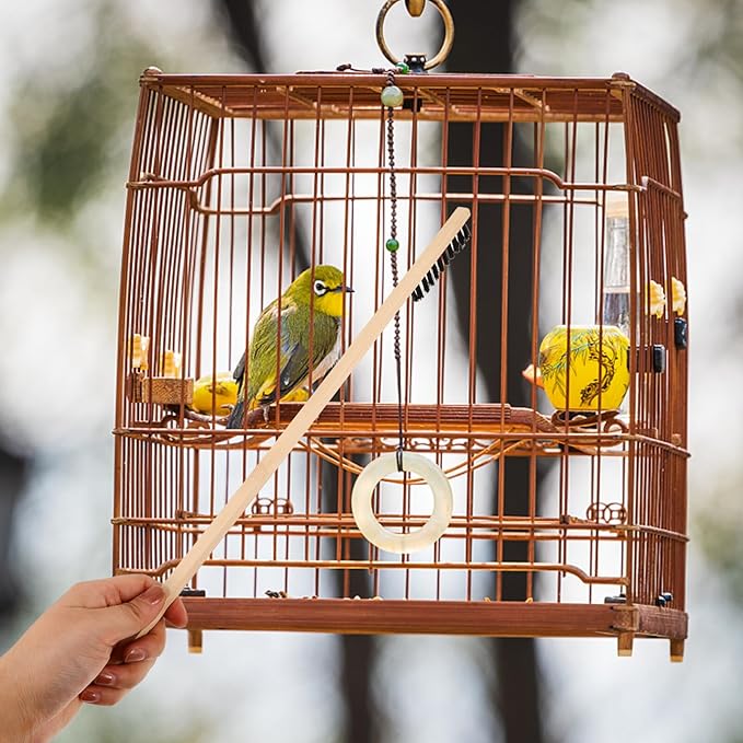 NOLITOY Handle Bird Cage Cleaning Brush Lightweight Brush for Bird Poop Removal and Maintenance Pet Cleaning Accessory