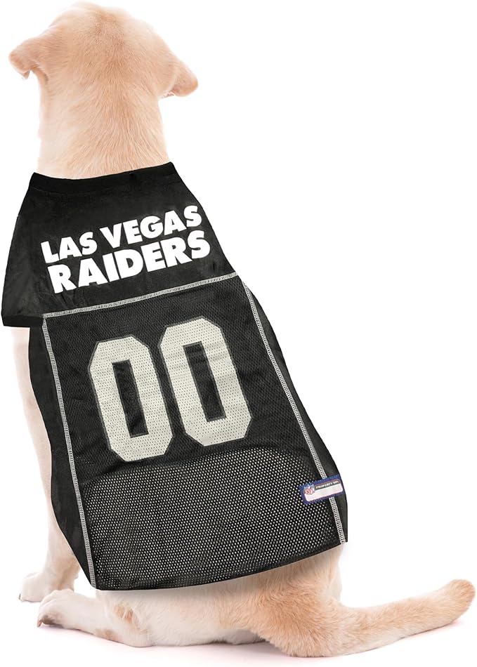 Pets First NFL Raiders Dog Jersey, Size XX-Large, Football Shirt Costume for Pet, Dog Sports T-Shirt, NFL Team Clothing for Cats, Licensed Pet Apparel Available in 7 Sizes and 32 Teams