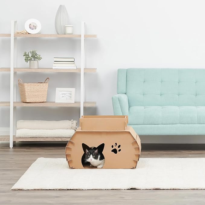 Carlson Cat Camper with Scratching Pad, Includes One Cat Door, Three Paw Windows, and One Cat Scratching Pad