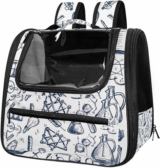 Chemistry Symbols icon Set (2) Cat Backpack Carrier, Large Pet Backpack for Medium Small Dog Cat Puppy Kitty Bunny