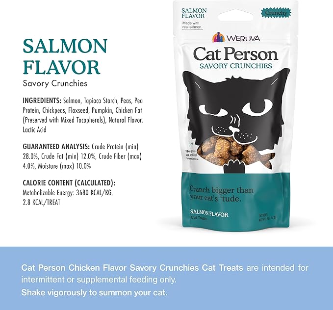 Cat Person, Salmon Savory Crunchies Cat Treats, 2oz Bag