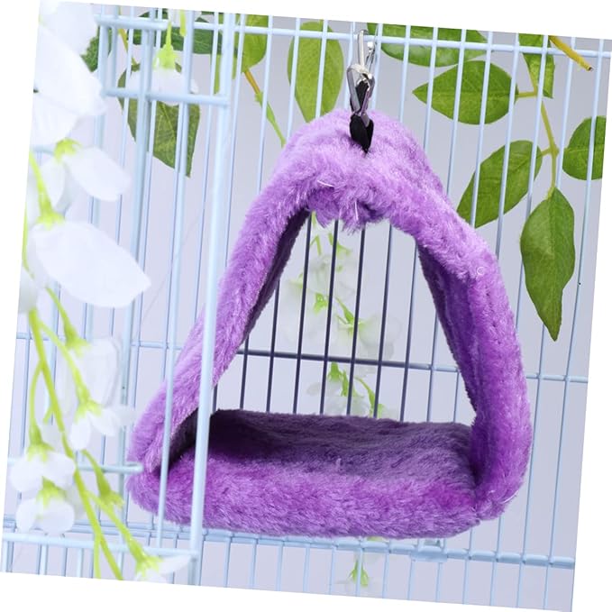 WOONEKY Adorable Plush Parrot Hammock Bed Warm Hanging Hut for Bird Cage Material Encourages Exercise and Coordination for Home Use