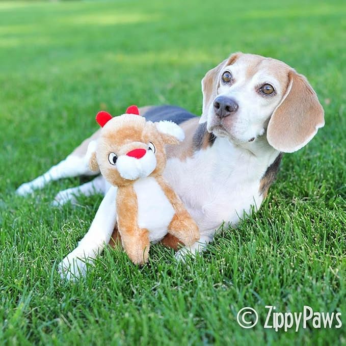 ZippyPaws Holiday Reindeer Squeaky Plush Dog Toy