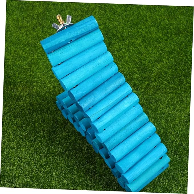 Homoyoyo Hamster Ladder and Parrot Wooden Climbing Ladder, 6x40cm Round Wood Plank, Multi-Color Pet Climbing Stairs for Small Animals and Birds Cage Accessories