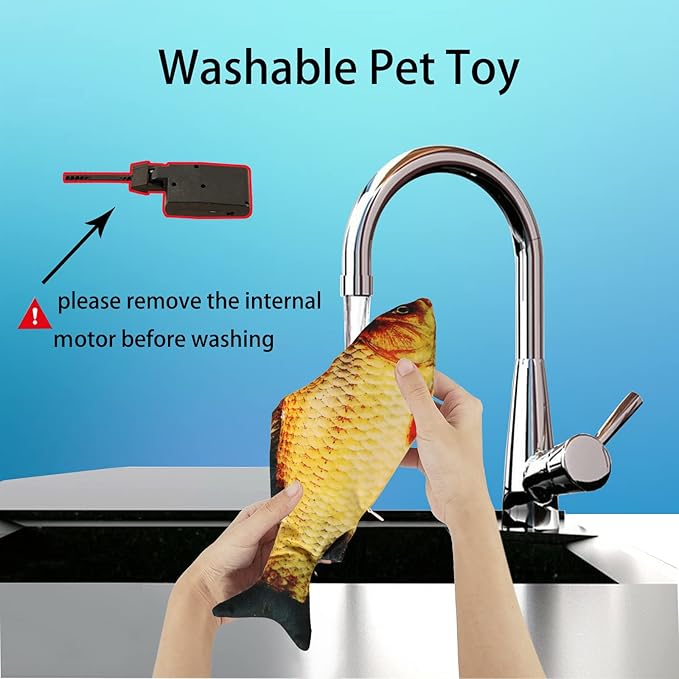 VAIZIQ Flopping Fish Electric Moving Dog Fish Toy, Floppy Cat Toys for Dog Exercise, Reducing Stress for Cats and Small Dogs