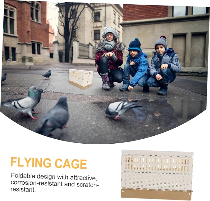 POPETPOP Foldable Plastic Pigeon Cage with Handle and Removable Tray Portable Pet Nest House for Training Domestication and Transportation of Small Birds Rabbits and Kittens