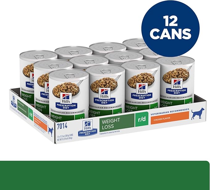 Hill's Prescription Diet r/d Weight Reduction Wet Dog Food, Chicken, 12.3 oz. Cans, 12-Pack