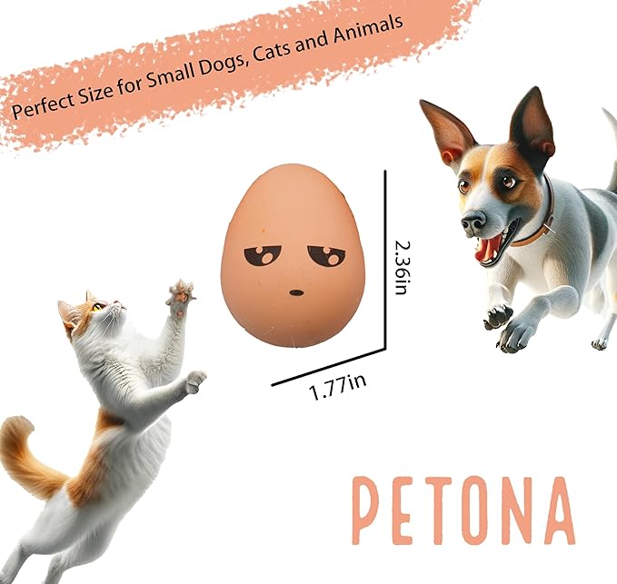 Easter Soft Rubber Bouncy Eggs Bouncy Balls Pet Toys, Interactive Fetch Bouncing Balls Dog Bite Cat Teeth Toy, Puppy Toys 6 PCs, Funny Happy Face