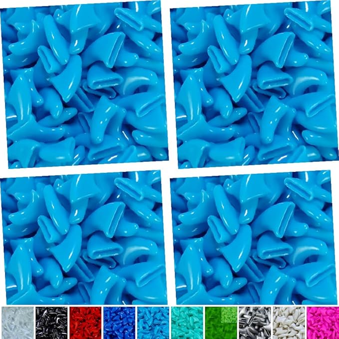 zetpo 80 pcs Cat Nail Caps | Cat Claw Covers | with Adhesives and Applicators (Sky Blue, L)