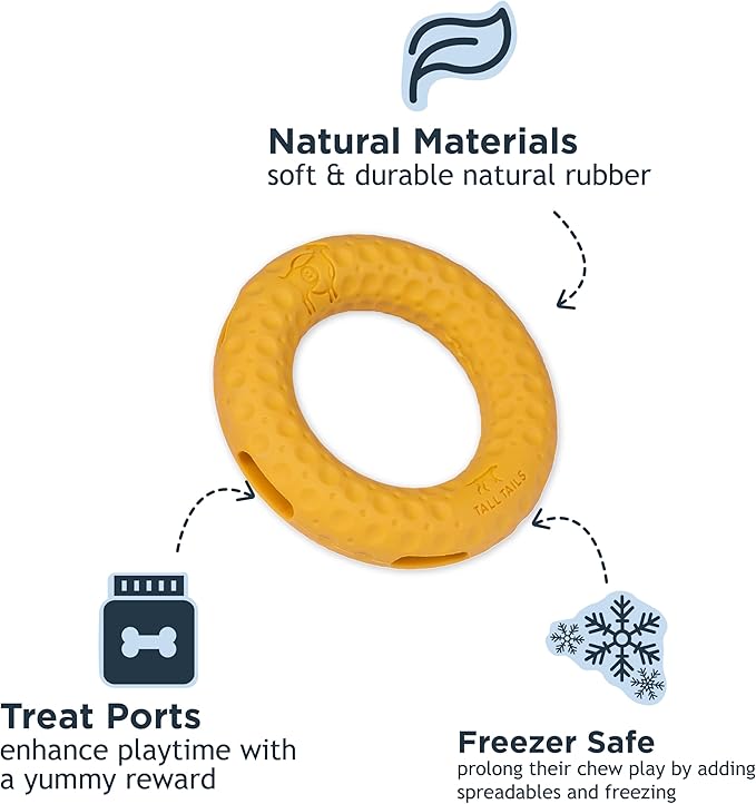 Tall Tails G.O.A.T. Greatest of All Toys Sport Fetch Ring Toy for Dogs, Large