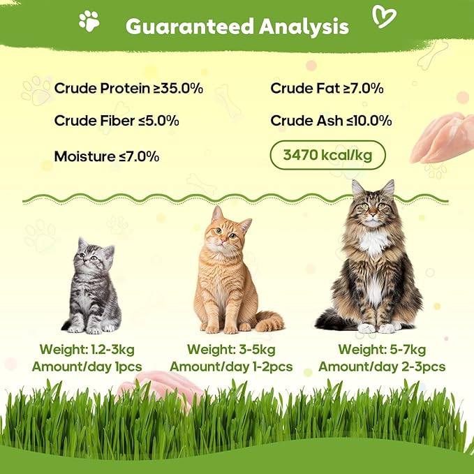 3.53oz Cat Grass Sticks for Indoor Cats Freeze-Dried Cat Grass Teething Treats for Hairball Control, Gut Health & Dental Care Natural Chicken Kitten Crunchy Training Snacks