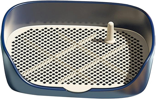 Pet Dog Toilet Puppy Training Potty Tray Portable for Cat Training Pad Holder with Protection Wall Litter Box Trainer Corner, Blue S