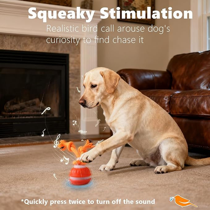Interactive Dog Toys, Motion Activate Rolling Ball for Small Medium Large Dogs, Automatic Moving Toy, Interactive Dog Ball Stimulation Toy for Boredom Relief (Orange)