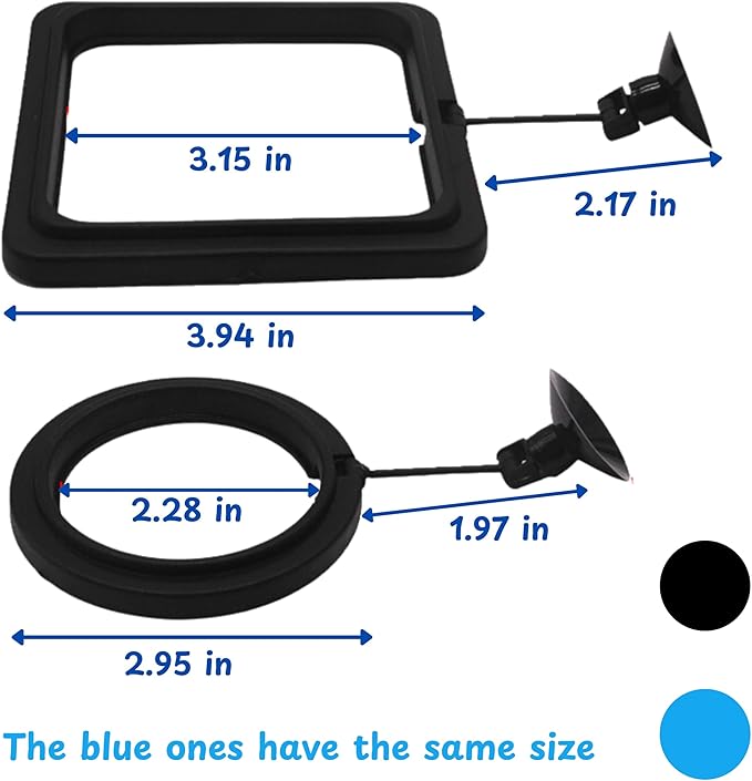 4 Pcs Turtle Tank Accessories Fish Feeding Ring, Turtle Feeding Ring, Fish Food Holder Aquatic Toys for Turtles Tortoise Goldfish Guppy Koi Puffer, Tortoise Habitat Accessories (Blue Black)