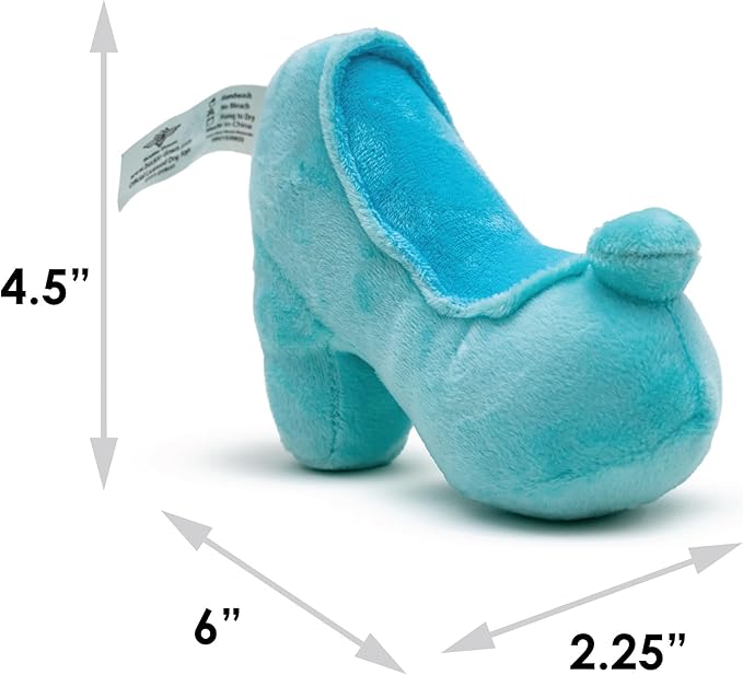 Buckle-Down Disney Dog Toy, Cinderella Slipper Replica Light Blue Pet Toy, Plush